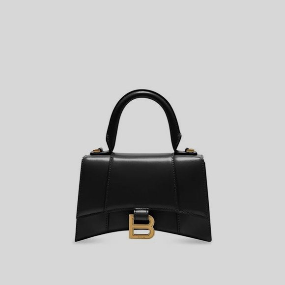 BALENCIAGA WOMEN’S HOURGLASS XS HANDBAG BOX IN BLACK - Picture 4 of 5